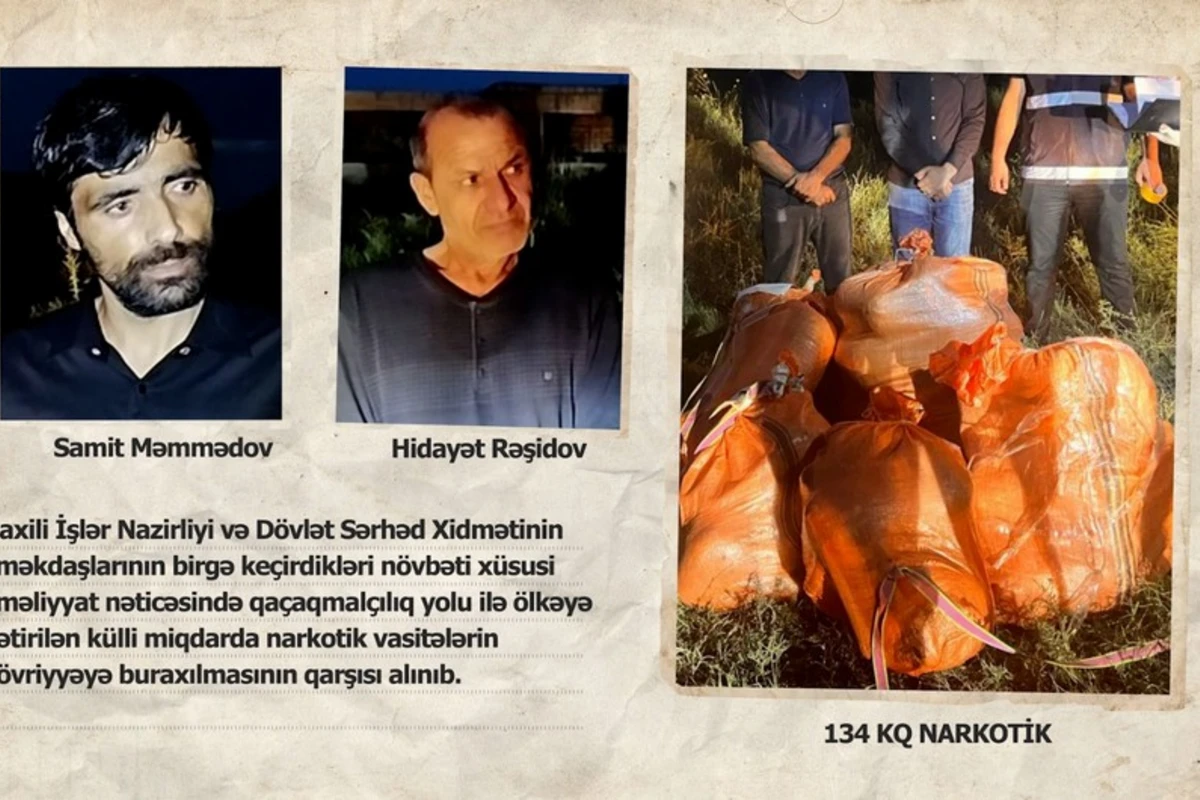 İrandan Azərbaycana 134 kq narkotikin keçirilməsinin qarşısı alınıb - VİDEO