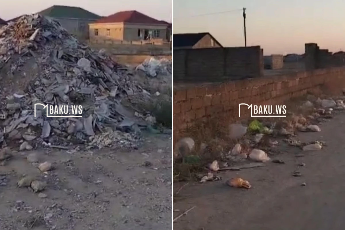 Bakının bu ərazisində zibili küçəyə atırlar - İyrənc görüntülər - VİDEO