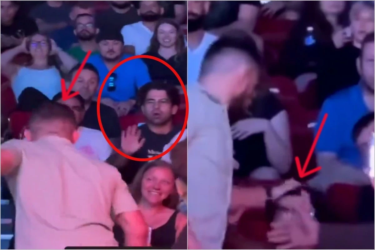 MMA döyüşçüsü tribunaya atılaraq tamaşaçının saçından yapışdı - VİDEO