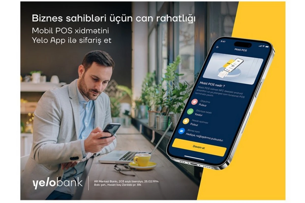 Filiala gəlmədən Yelo Mobil POS xidmətinə qoşulun!