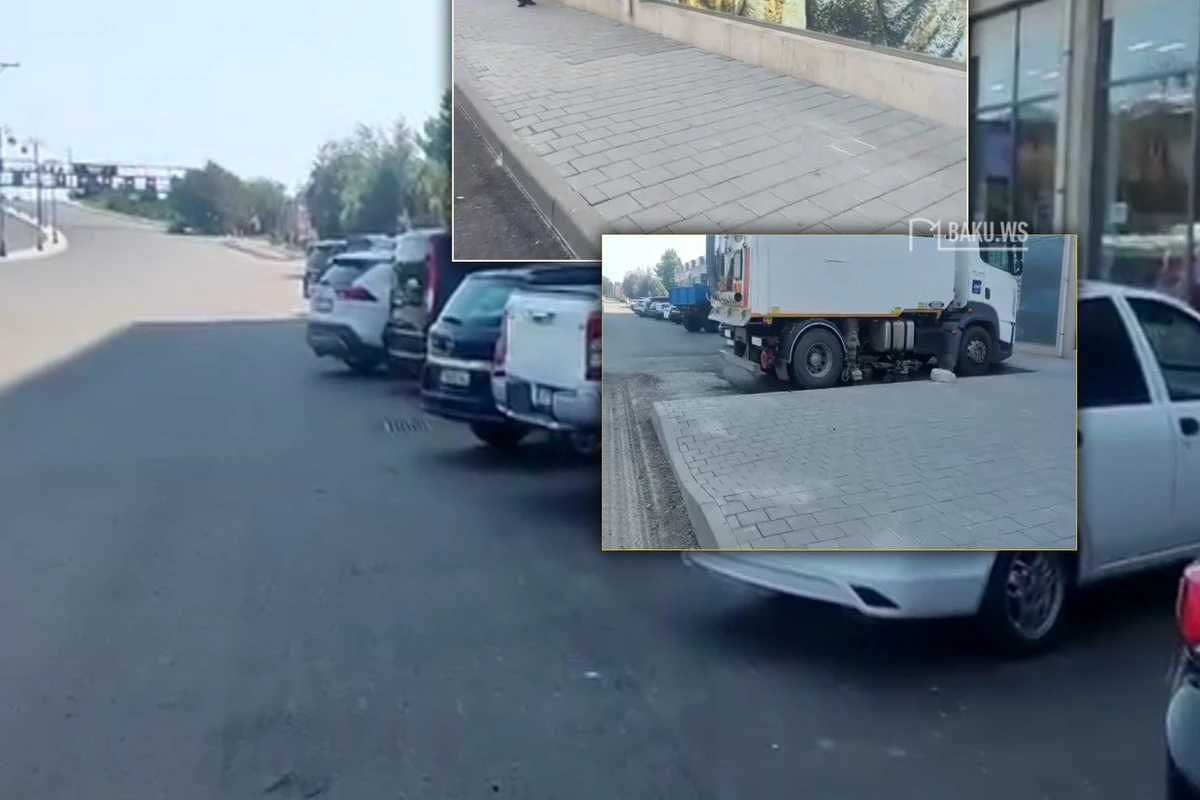 8 Noyabr prospektindəki ticarət obyektinin qarşısında parkinqə çevrilən səki yeri - VİDEO