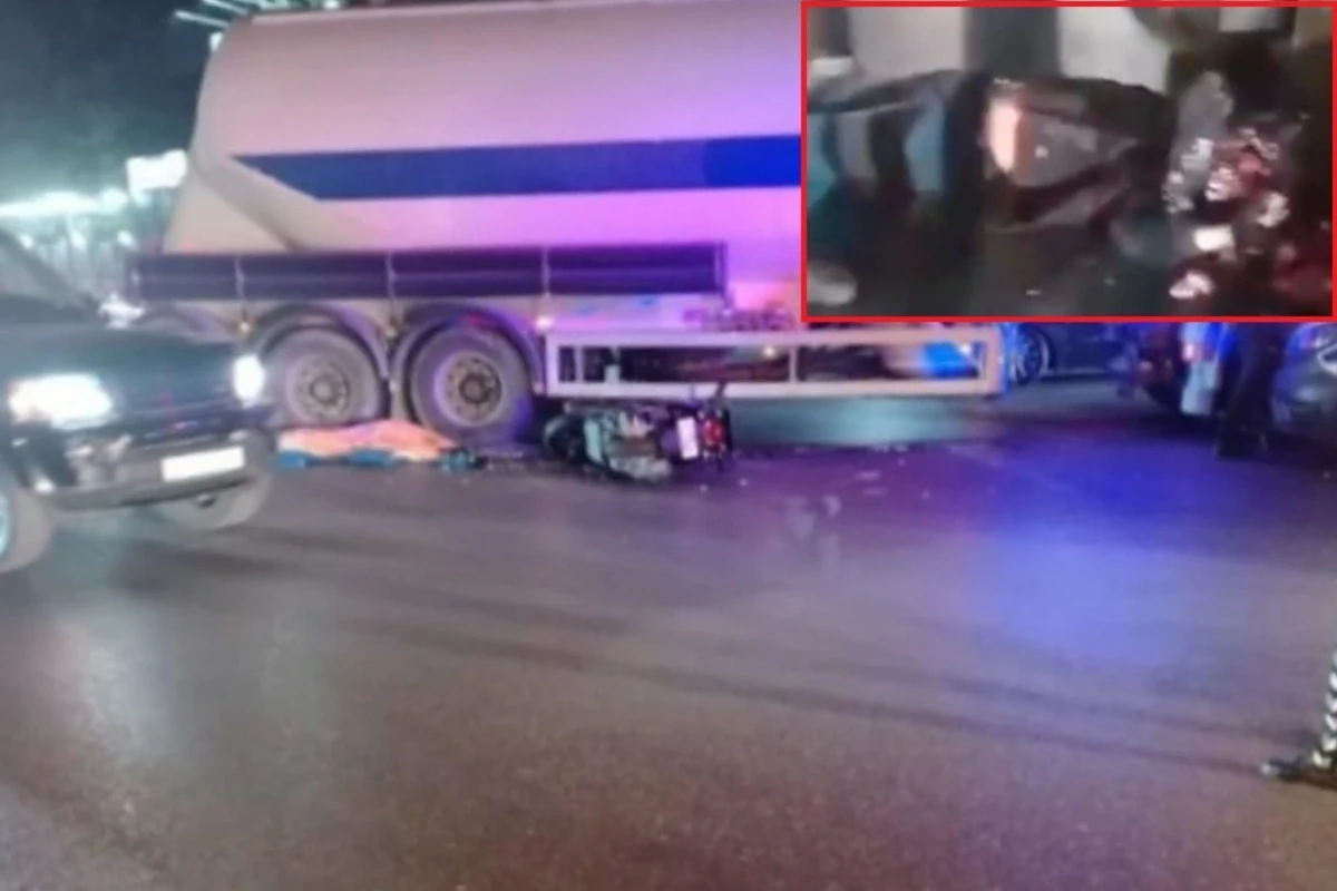 Bakıda TIR dəhşət saçdı: Motokuryerin başının üzərindən keçdi