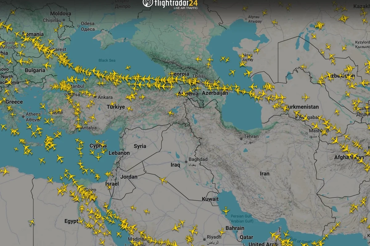 Flightradar24: Azərbaycanın hava məkanı Avropa ilə Asiya arasında əsas marşruta çevrilib