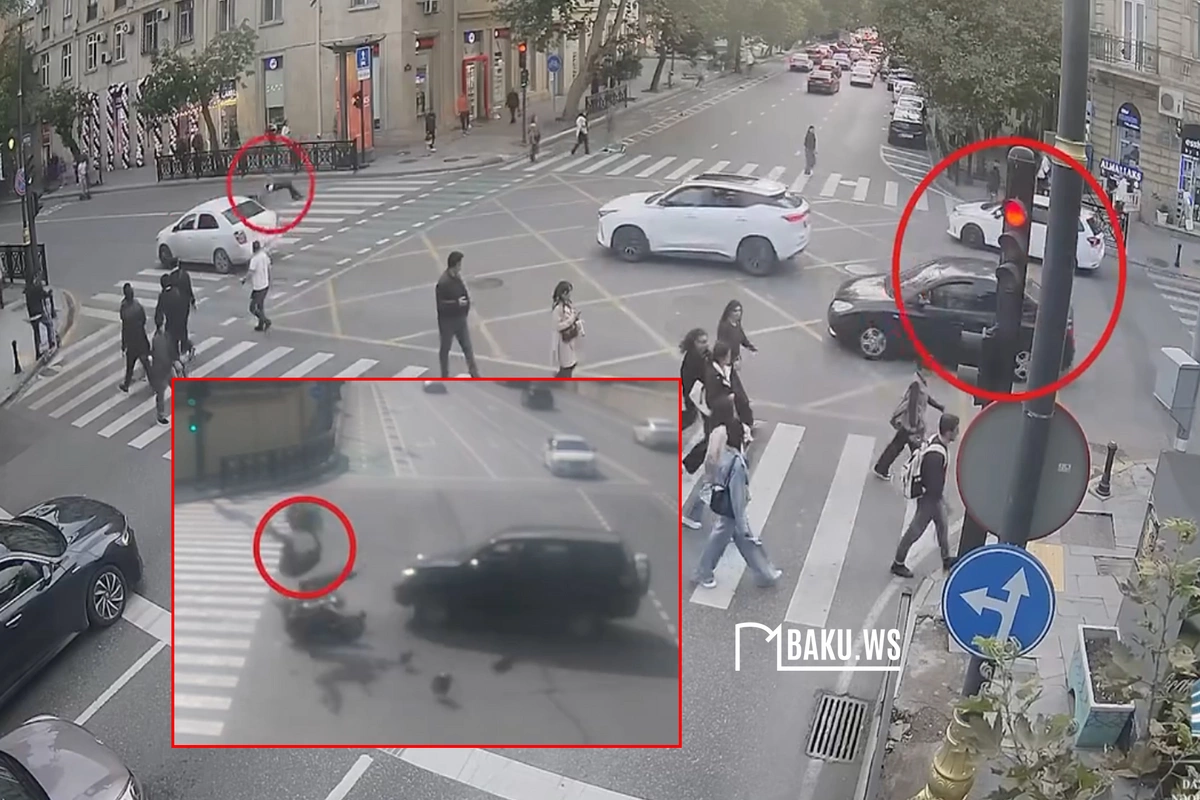 Bakıda motosiklet və skuter sürücülərinin törətdiyi qəzadan GÖRÜNTÜLƏR