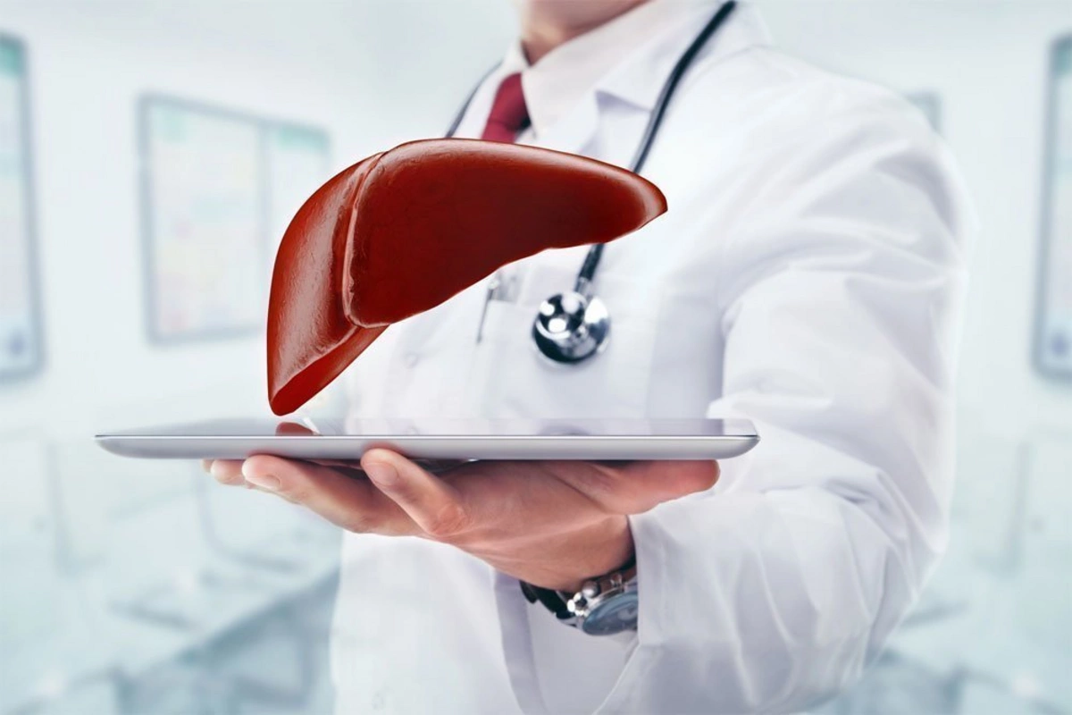 Named non-obvious symptom of liver destruction