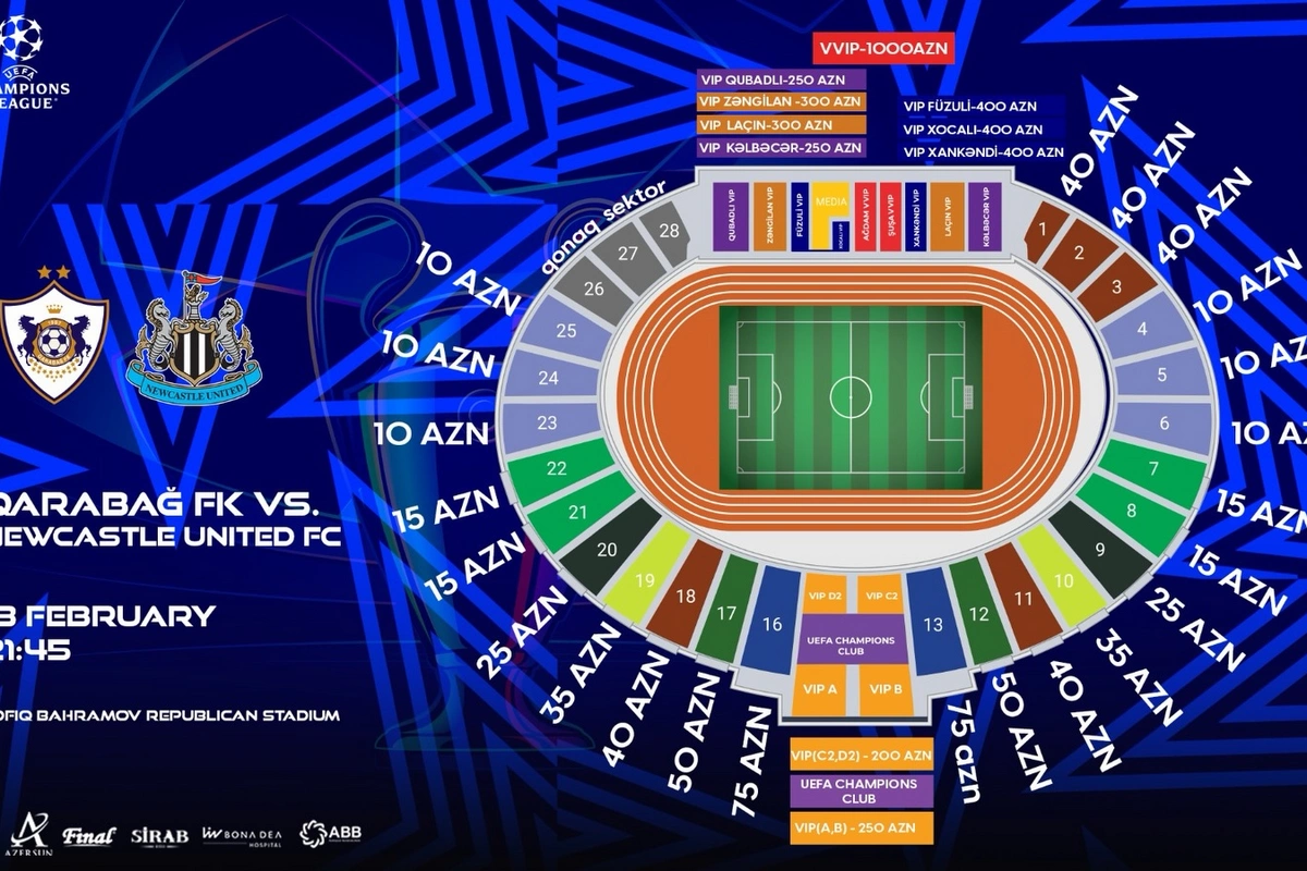 Qarabağ - Nyukasl oyununun biletləri satışa çıxarıldı