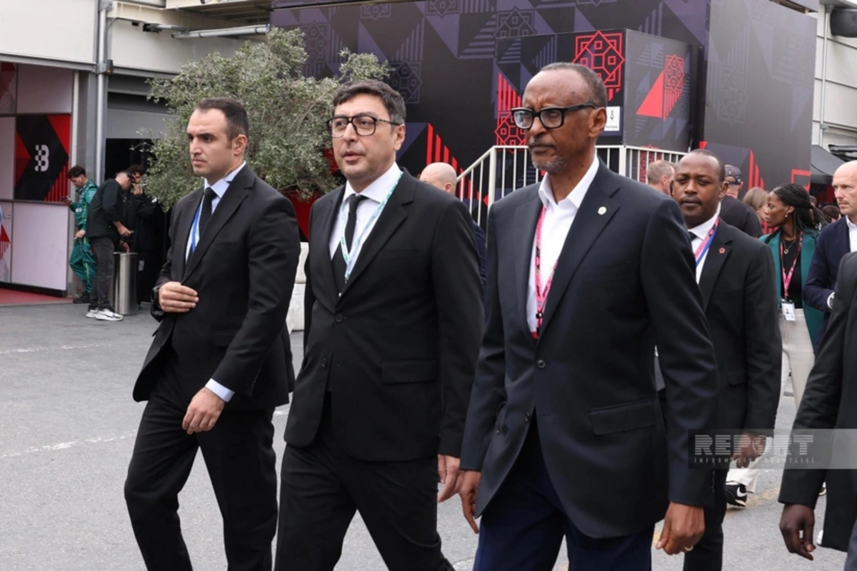The President of Rwanda arrived at the venue of the Formula 1 Azerbaijan Grand Prix