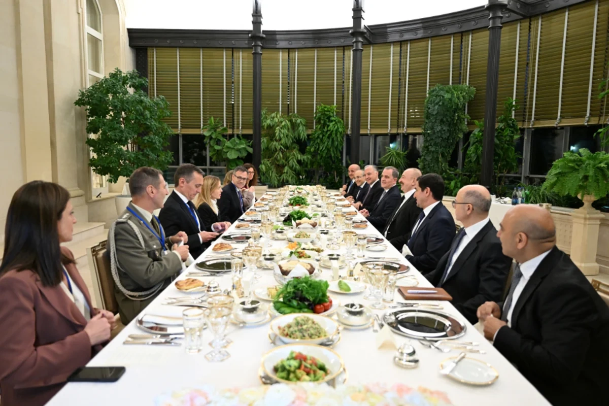 A working dinner has been given on behalf of Ilham Aliyev in honor of Giorgia Meloni