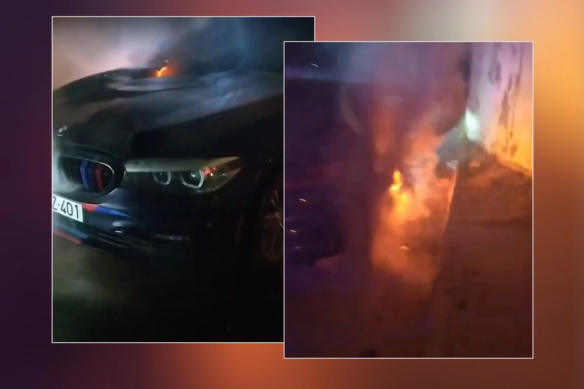 Bakıda BMW yanıb Bakıda BMW yanıb