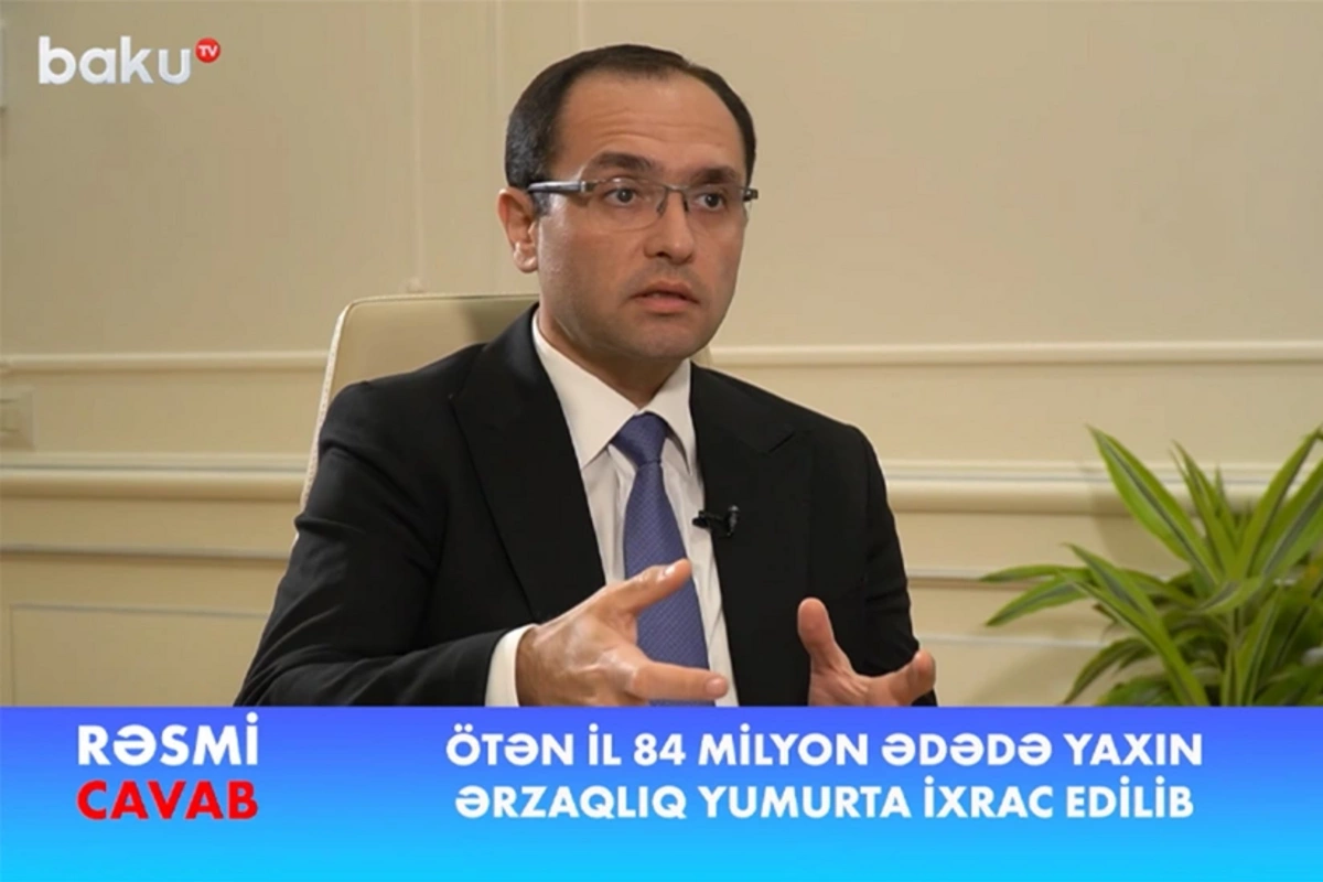 Azərbaycanda ərzaqlıq yumurta istehsalı 43 %-dən çox artıb