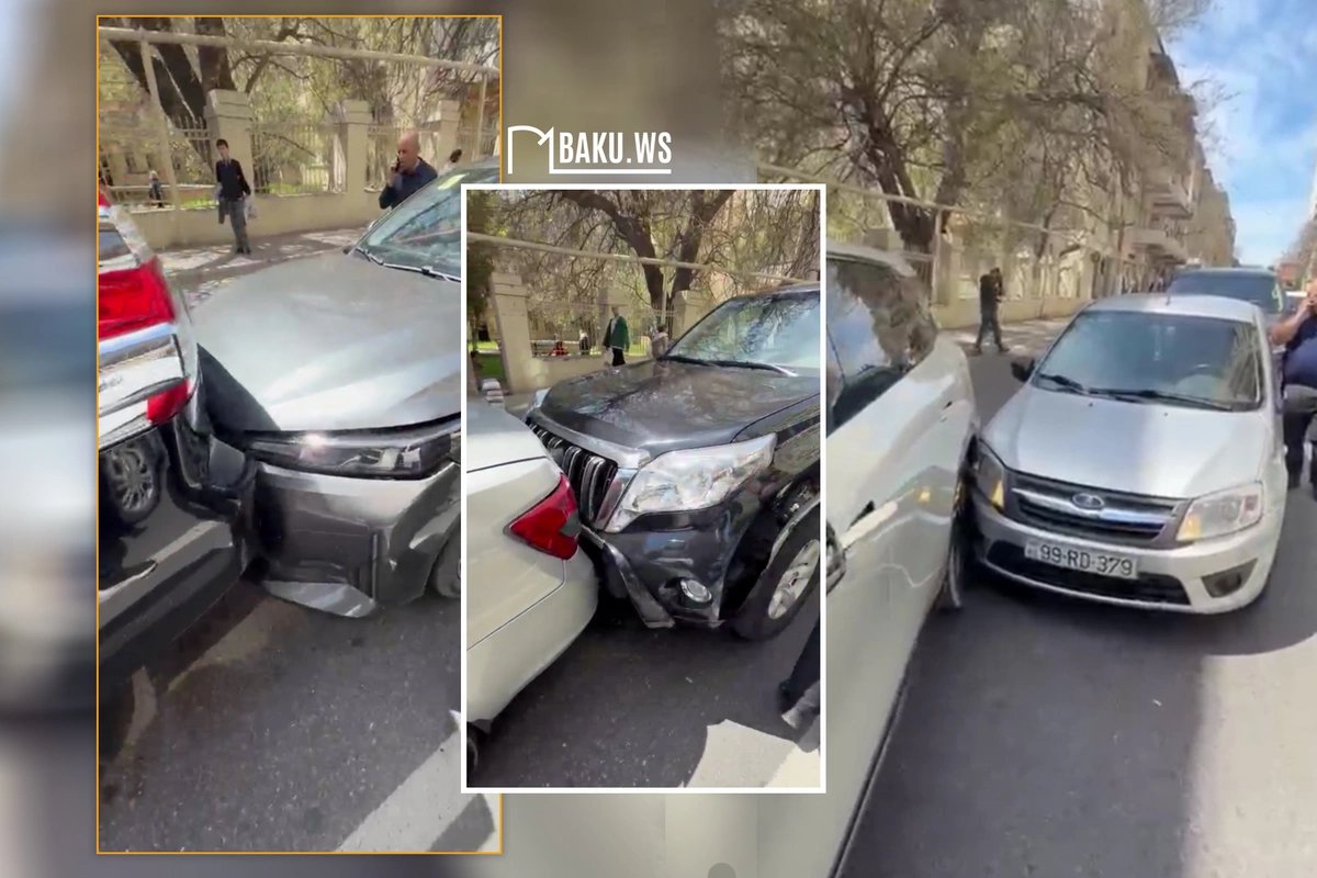 Nərimanovda zəncirvari QƏZA - 4 maşın bir-birinə çırpıldı