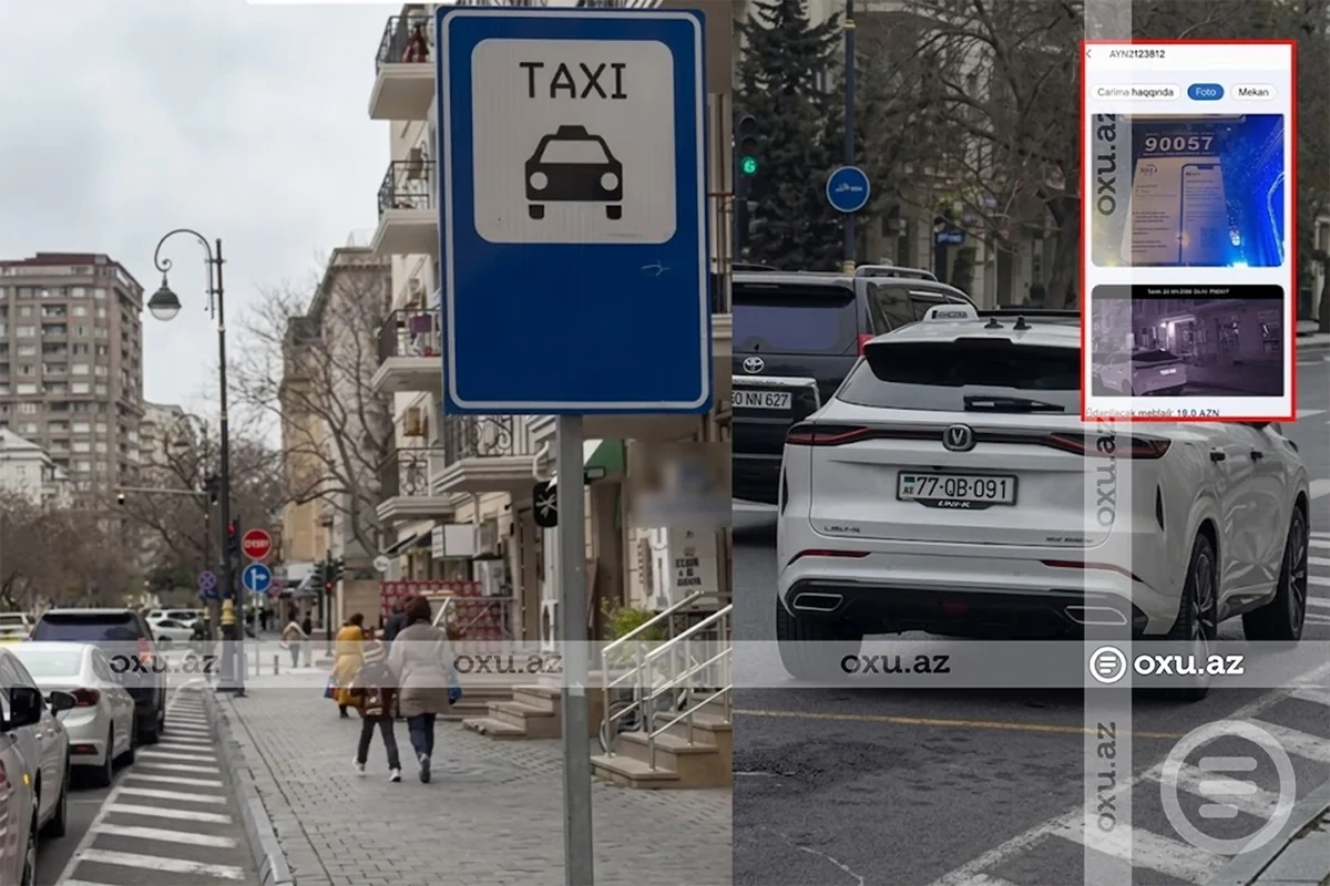 Bakıda taksi sürücüsünə qanuni dayanacaqda CƏRİMƏ YAZILIB