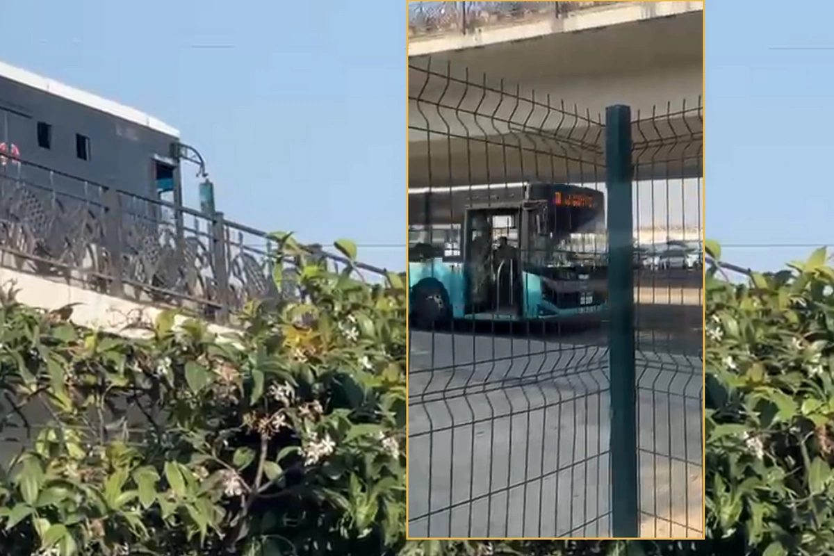 Bakıda qapısı açıq sürülən avtobus təhlükə saçdı