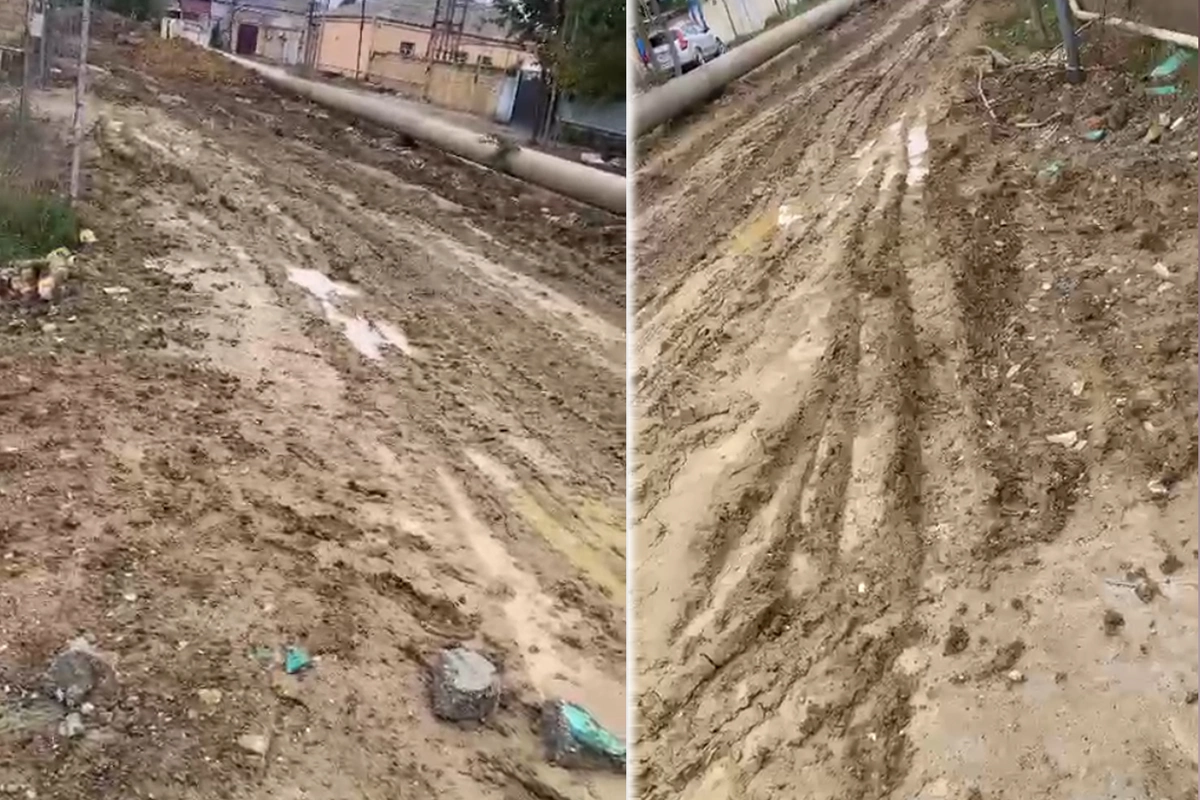 Biləcəridəki bu yol ucqar dağ kəndini xatırladır