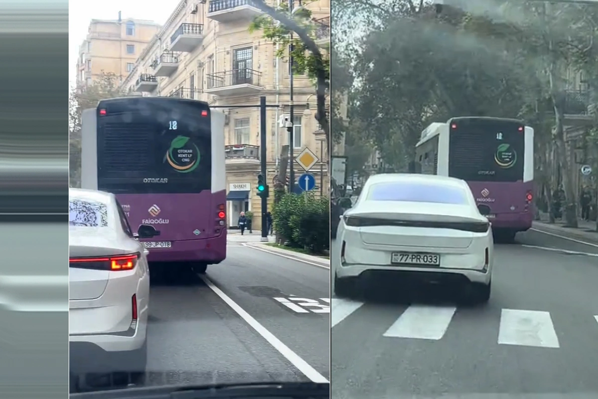 18 nömrəli avtobusun sürücüsü zolaqdan istifadə etmədi, NARAZILIQ YARATDI