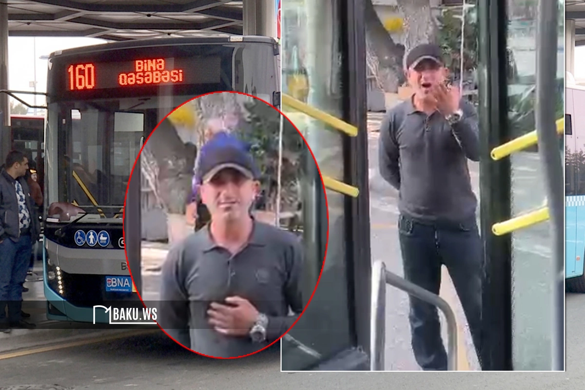 Bakıda avtobusu gecikdirən şəxs sərnişinlə kobud danışdı: Sən kimsən?