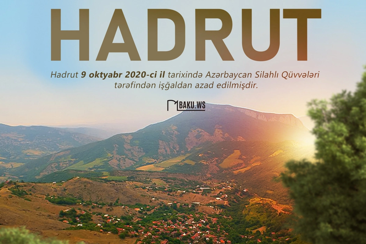 Hadrutun işğaldan azad olunmasından 4 il ötür Hadrutun işğaldan azad olunmasından 4 il ötür