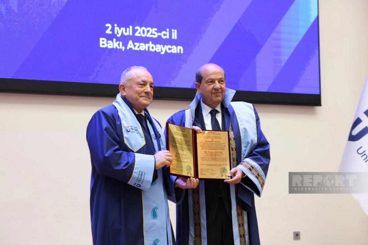 Şimali Kipr Prezidentinə AzTU-nun fəxri doktoru diplomu təqdim edilib