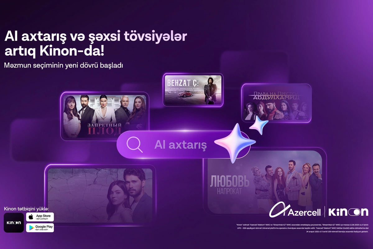 Azercell Kinon tətbiqini süni intellektlə gücləndirib