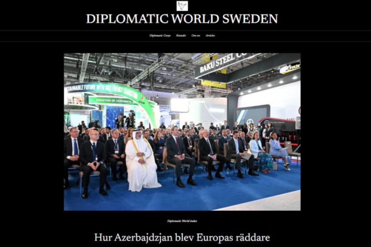 Diplomatic World Sweden saytı Bakı Enerji Forumu barədə məqalə dərc edib