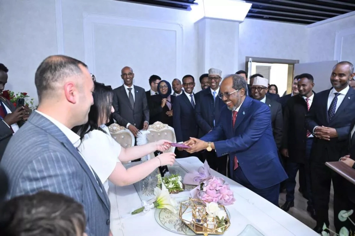 The President of Somalia was a witness at an Azerbaijani couple's wedding