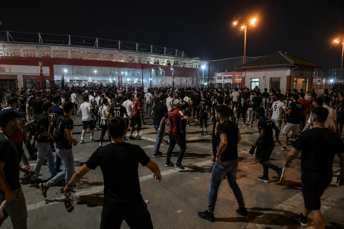 Masazırda Sabah və Orhus azarkeşləri arasında baş vermiş İNSİDENTİN GÖRÜNTÜLƏRİ