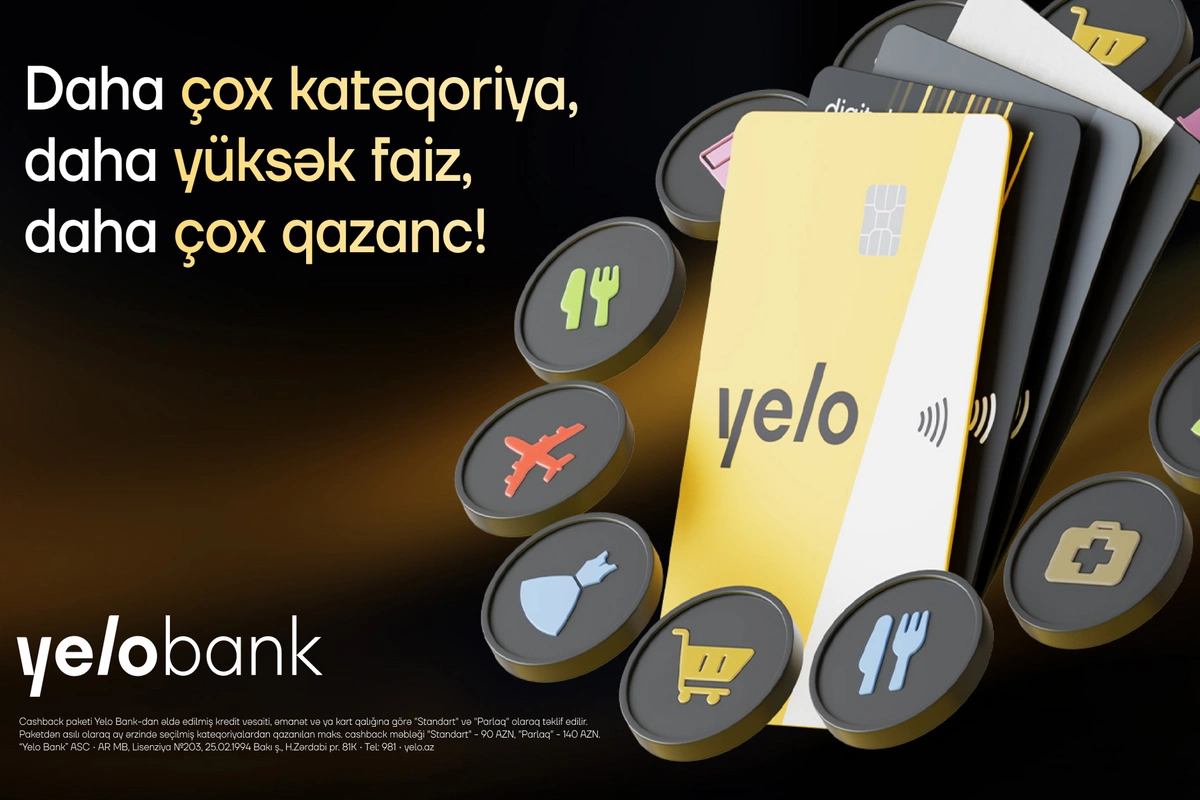 Yelo kartların cashback şərtləri yeniləndi - daha çox limit, daha yüksək cashback!