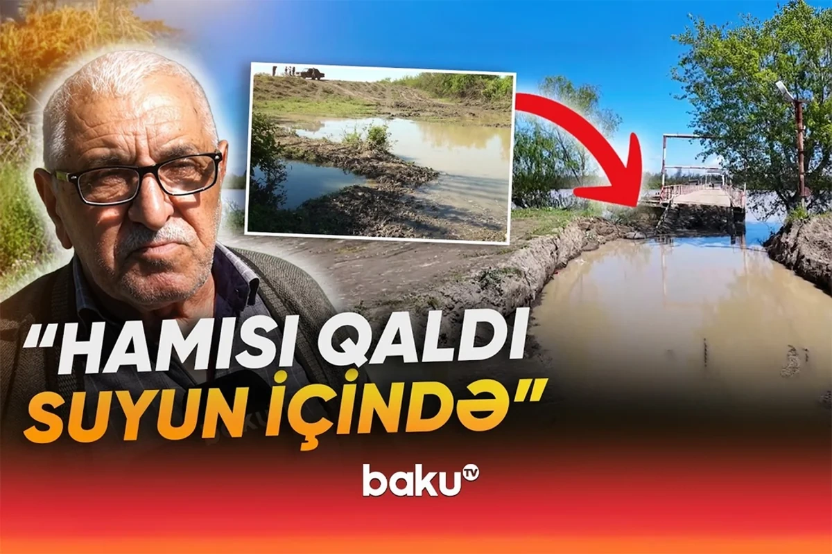 Kür məcrasından çıxdı, kənd sakinlərinə ciddi ziyan dəydi