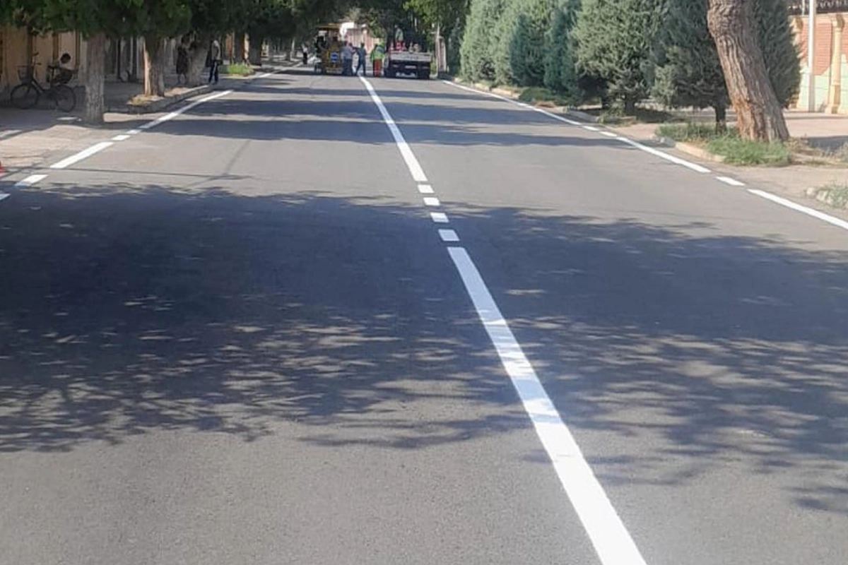 Xaçmazda yol nişanlanma işləri aparılır