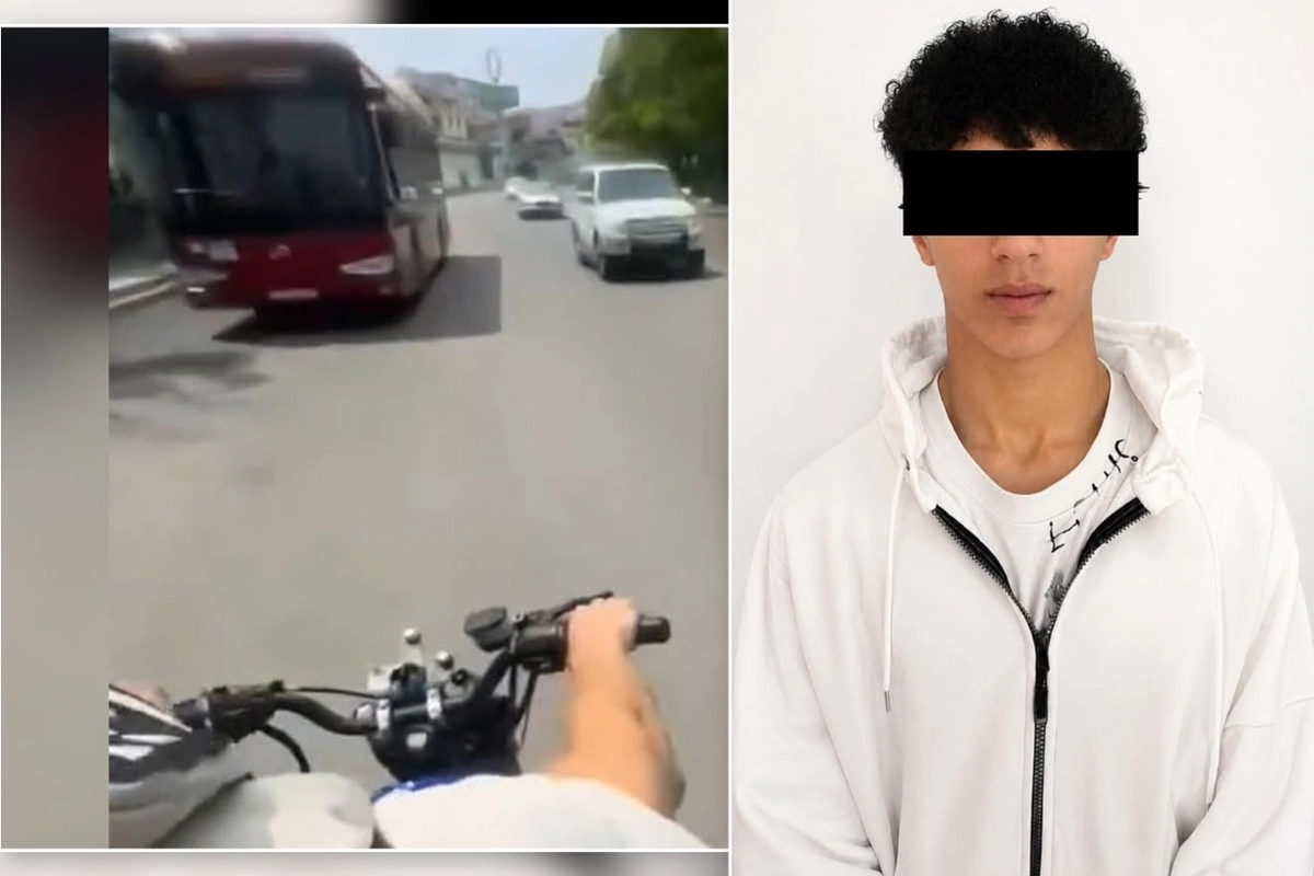 Polis motosikleti təhlükəli idarə edən 18 yaşlı sürücünü saxlayıb