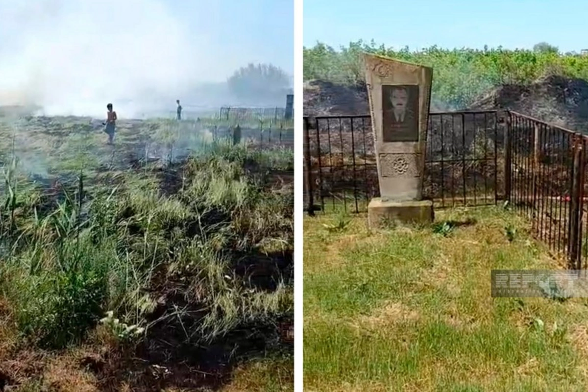 Salyanda qəbiristanlıq yanıb Salyanda qəbiristanlıq yanıb