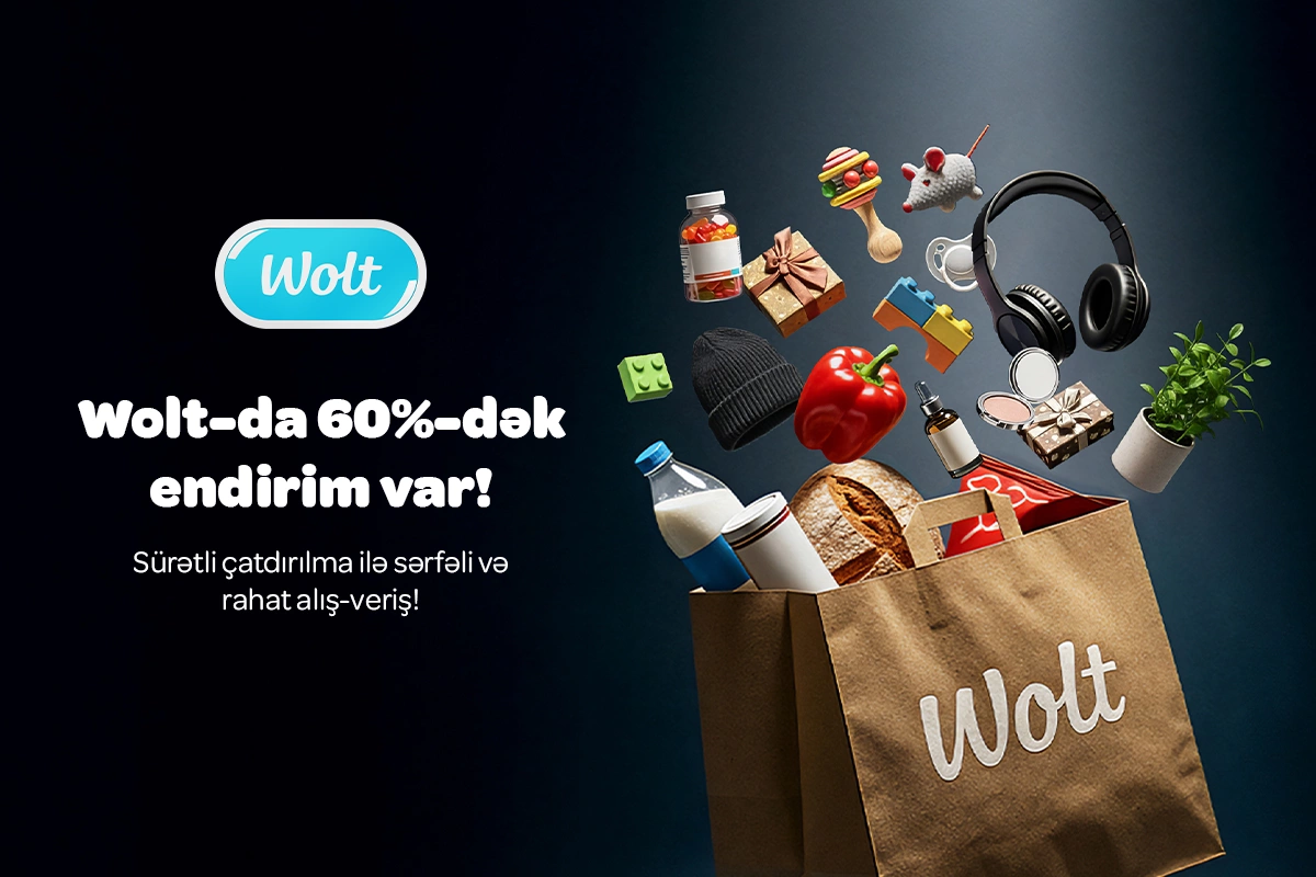 Wolt-dan 60%-dək Endirimlə Black Friday-də Daha Sərfəli və Sürətli alış-veriş edin - Sizin üçün Hər Şey Wolt-da!