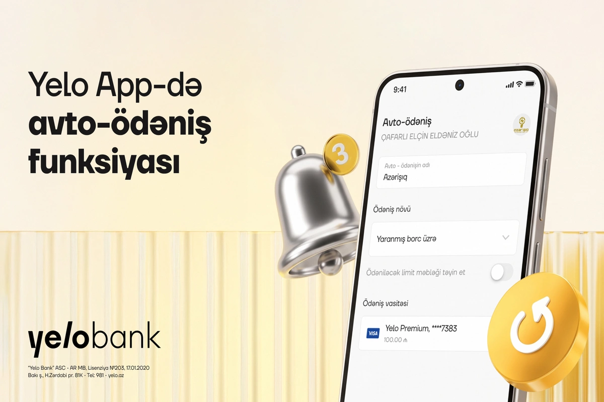 Yelo App-də avto-ödəniş funksiyası istifadəyə verildi