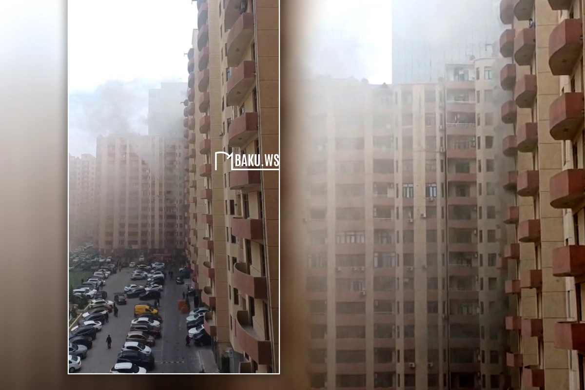 В Баку горит квартира