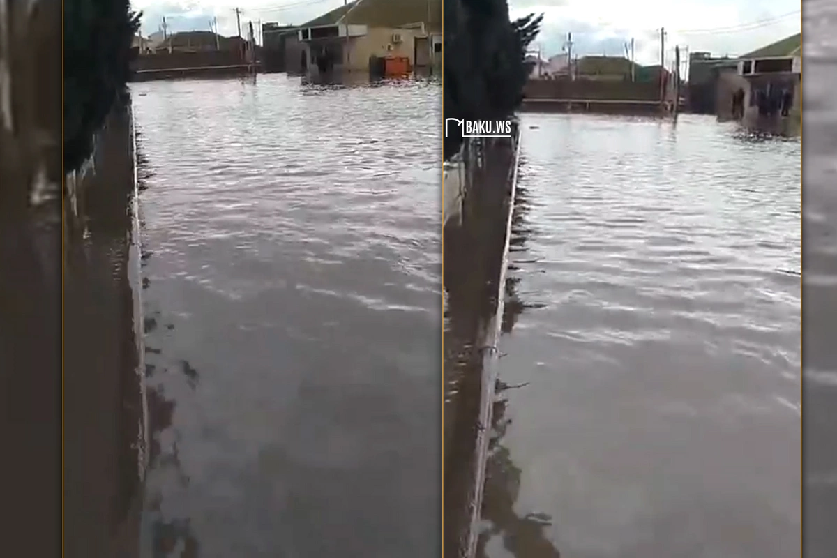 Burdan nəinki piyada, heç maşınla da keçmək olmur - Bakıda iri gölməçə yarandı