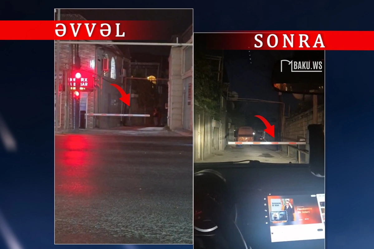 Sökülən şlaqbaum 1 həftə sonra geri qayıtdı - Bu dəfə 5 metr içəridə