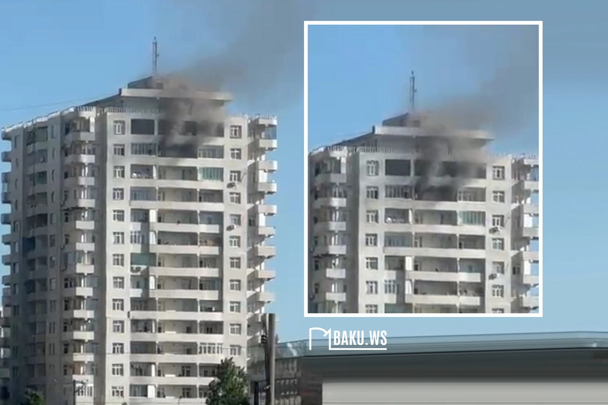 Bakıxanovda BİNA YANIR