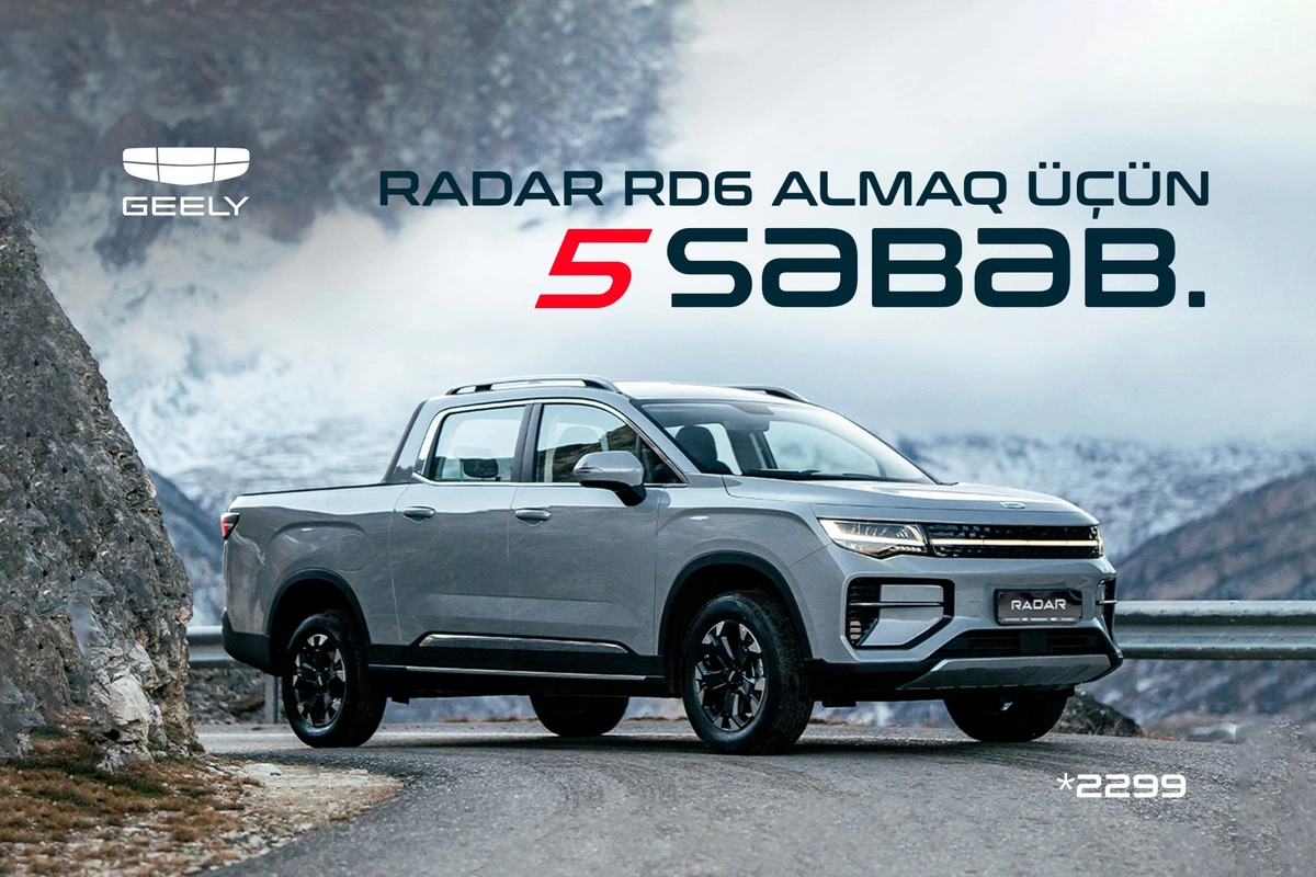Geely Radar RD6 – Sahibkarlar üçün ağıllı elektrikli pikap Geely Radar RD6 – Sahibkarlar üçün ağıllı elektrikli pikap