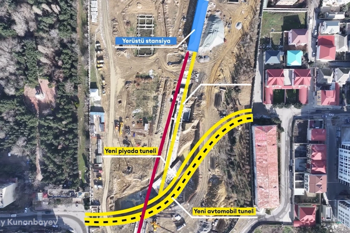 Кадры нового туннеля между электродепо Дарнагюль и станциями 28 Мая - Джафар Джаббарлы