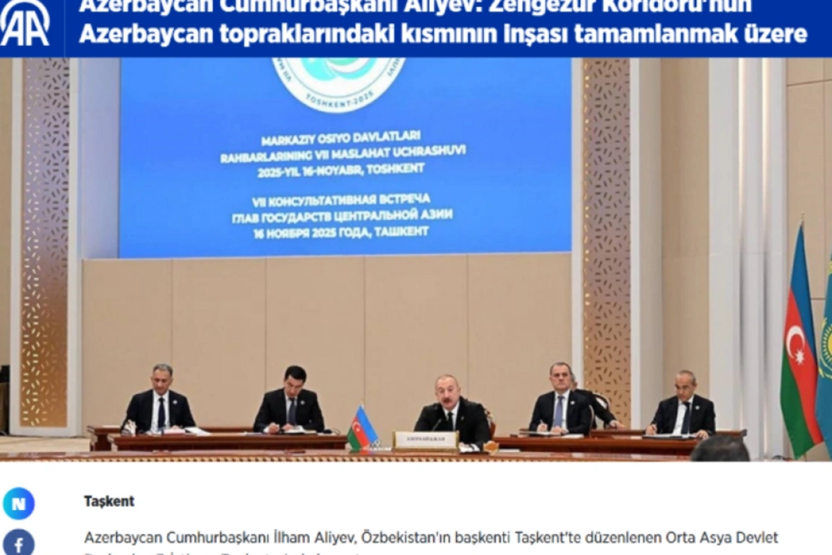 Турецкие СМИ широко освещают участие Ильхама Алиева в заседании глав государств Центральной Азии в Ташкенте