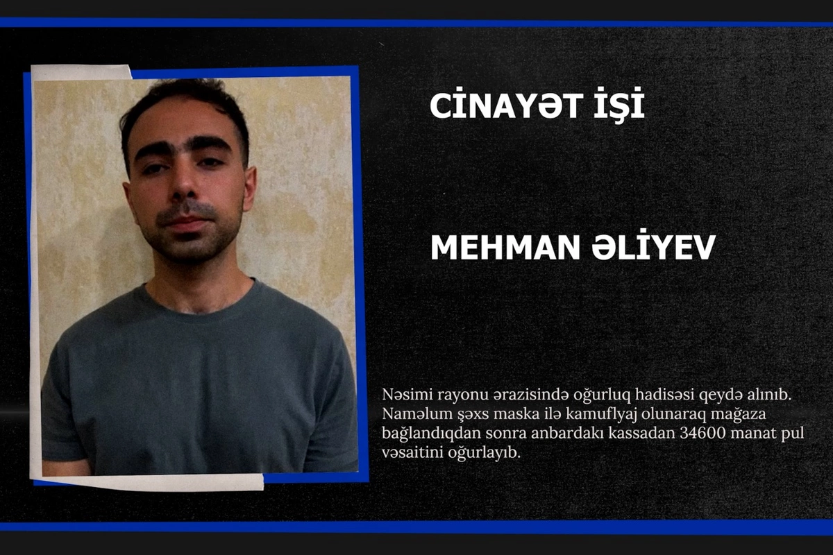 Maska taxıb 34600 manat oğurladı - Planlı cinayət açıldı Maska taxıb 34600 manat oğurladı - Planlı cinayət açıldı