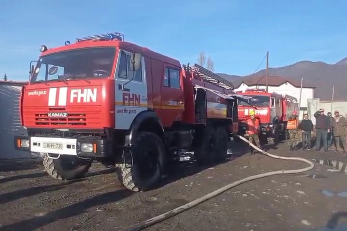 Zaqatalada xurma istehsalı sexində yanğın baş verib