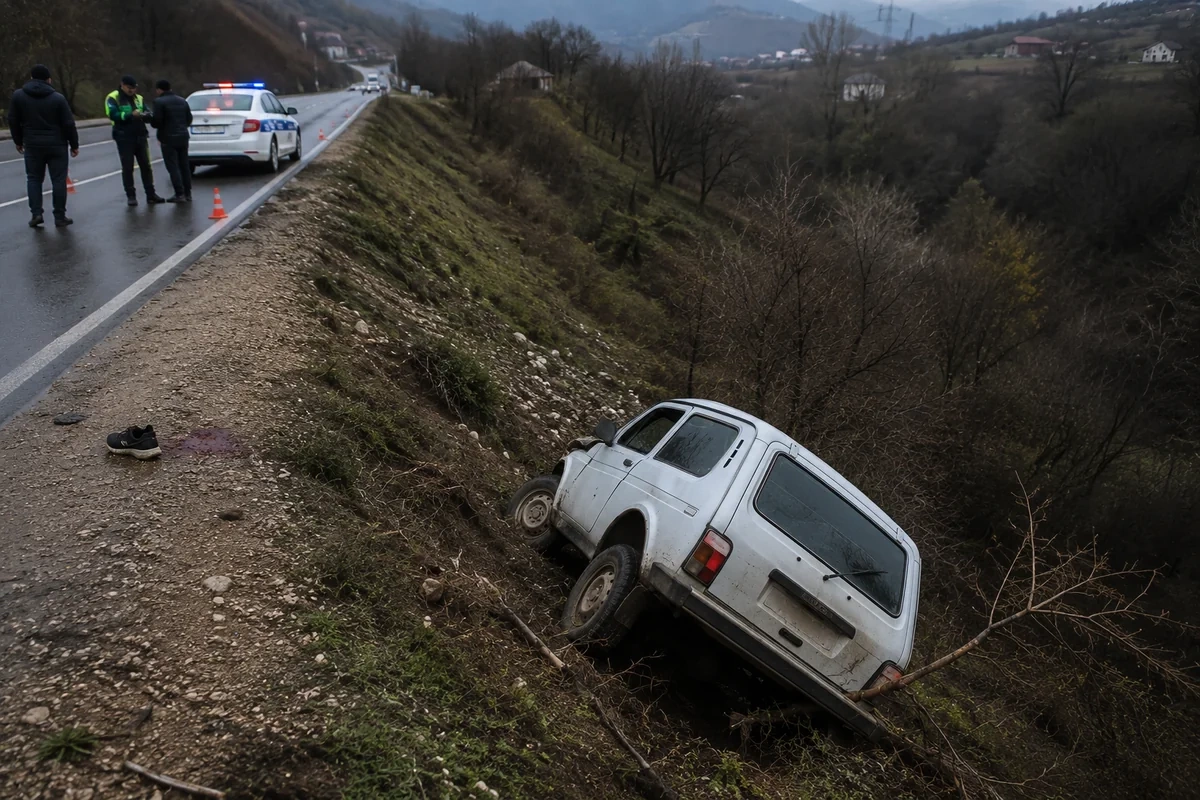 Göygöldə piyadanı vuran Niva dərəyə yuvarlandı: Yaralılar var
