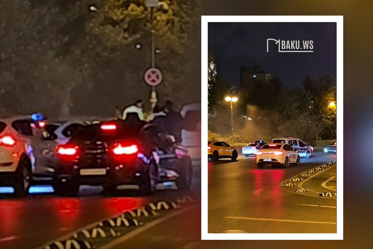 Bakıda əmrə tabe olmayan sürücünü 3 polis maşını saxladı - ANBAAN GÖRÜNTÜ Bakıda əmrə tabe olmayan sürücünü 3 polis maşını saxladı - ANBAAN GÖRÜNTÜ