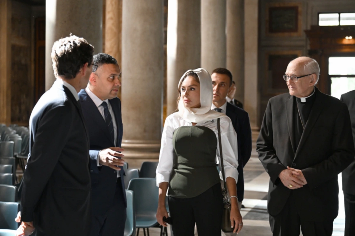 The First Vice-President of Azerbaijan familiarized herself with the progress of restoration in St. Paul's Basilica in the Vatican The First Vice-President of Azerbaijan familiarized herself with the progress of restoration in St. Paul's Basilica in the Vatican