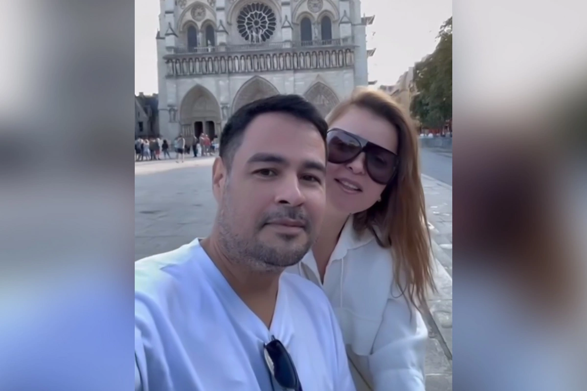 Parisdə olan Sevdadan həyat yoldaşı ilə romantik paylaşım