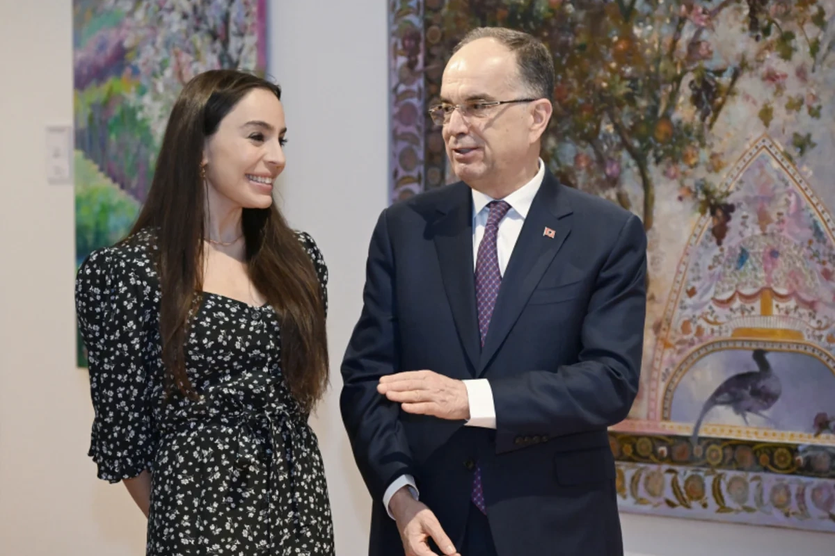 Leyla Əliyeva Tiranada Albaniya Prezidenti Bayram Beqay ilə görüşüb