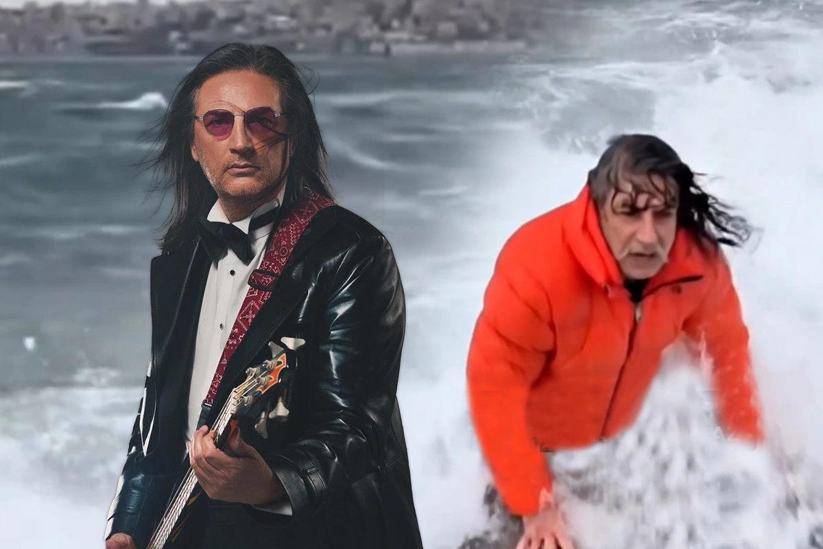 Müğənni Çelik fırtınanın təsirindən dənizə yıxıldı - ANBAAN VİDEO