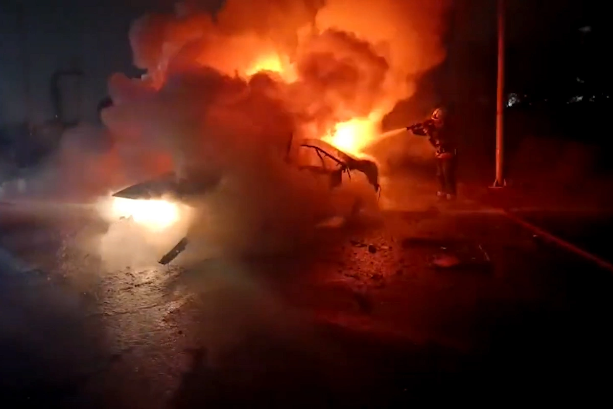 Masazırda BMW ilə Hyundai toqquşdu - Güclü yanğın baş verdi