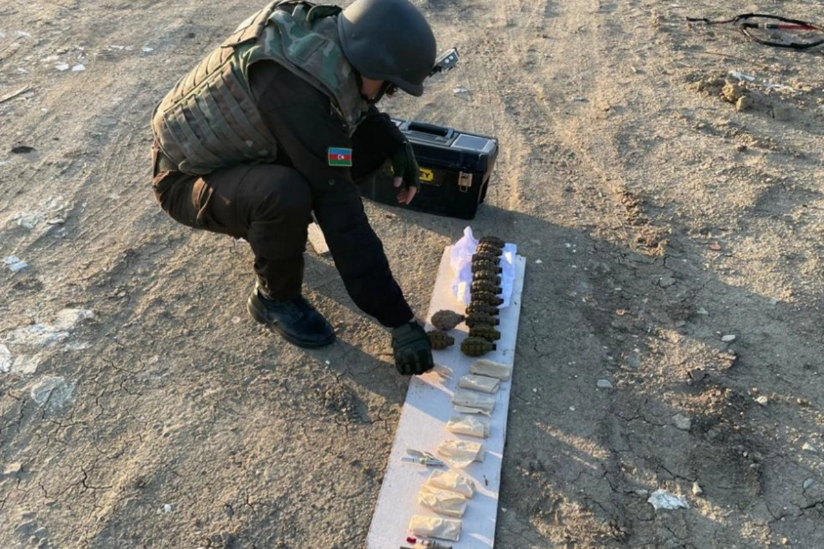 Masazırda əl qumbaraları və mərmilər aşkarlanıb